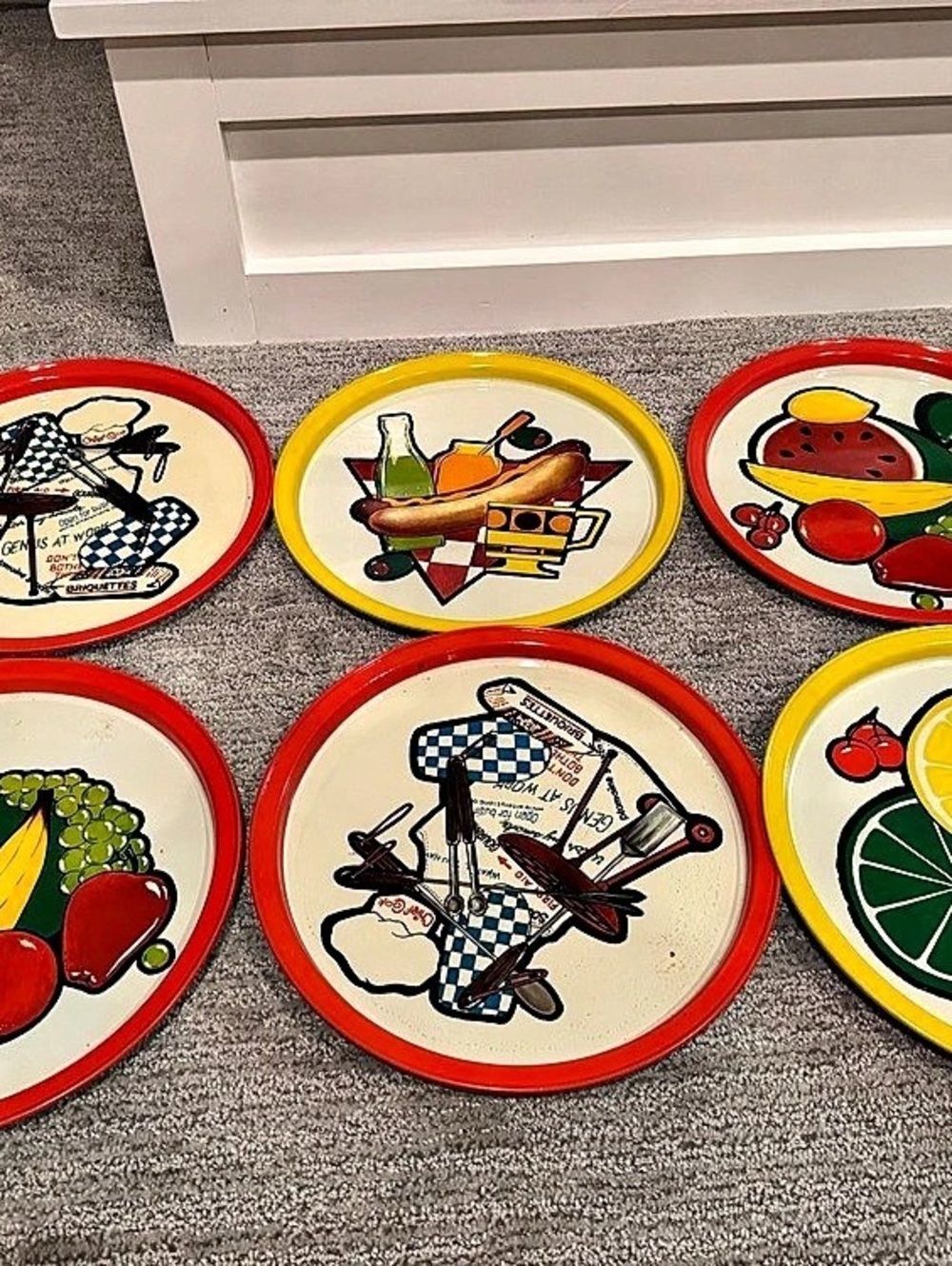 Vintage Decorative Tray Set of 6